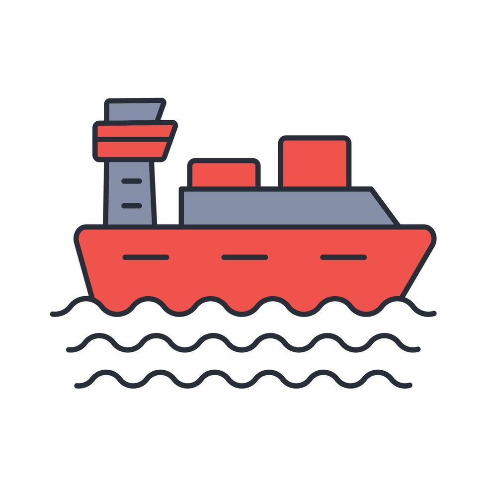 Cruise ship icon. .Editable stroke.linear style sign for use web design,logo.Symbol illustration. vector