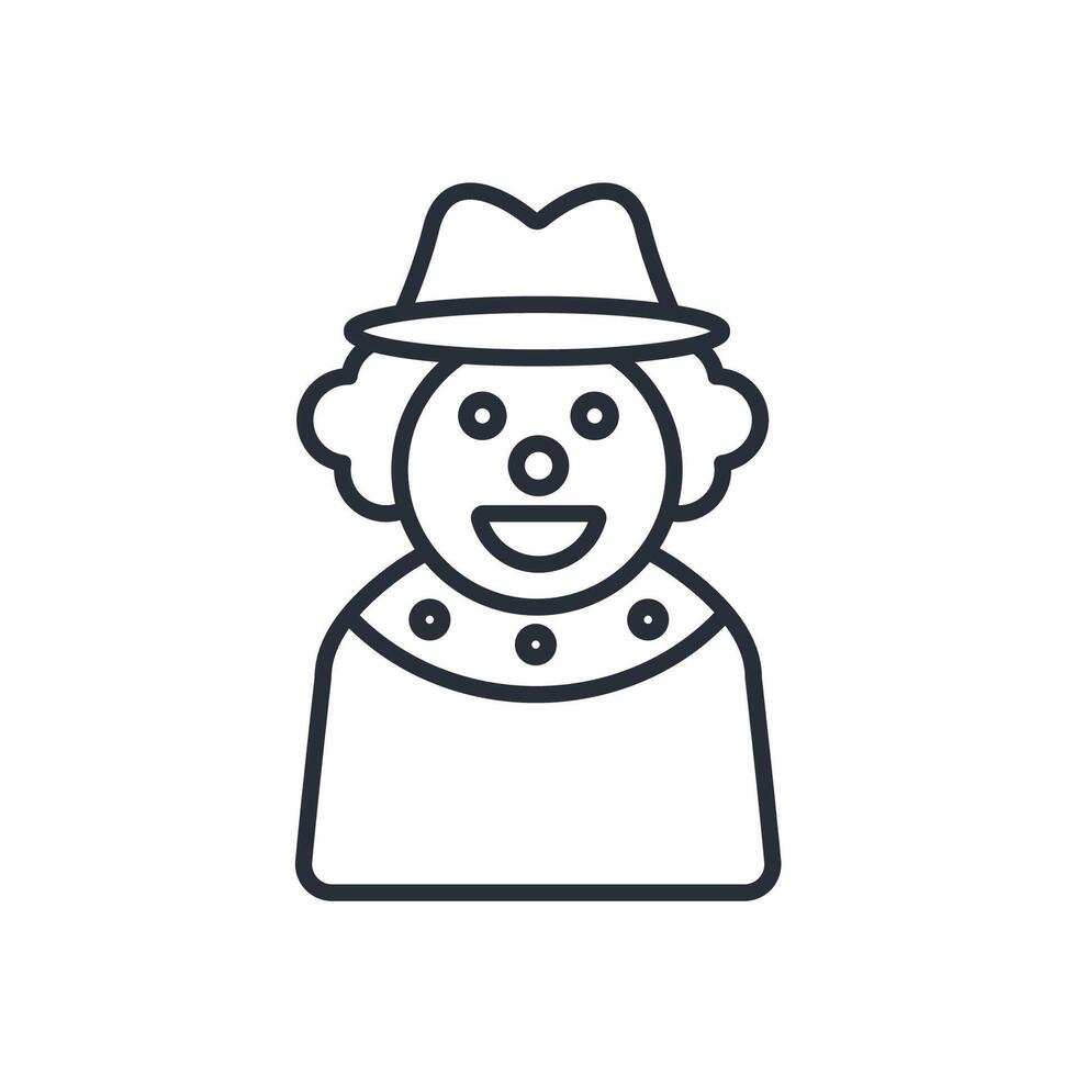 clown icon. .Editable stroke.linear style sign for use web design,logo.Symbol illustration. vector