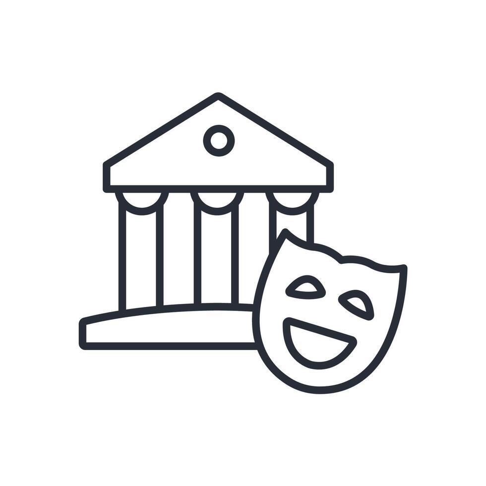theater icon. .Editable stroke.linear style sign for use web design,logo.Symbol illustration. vector