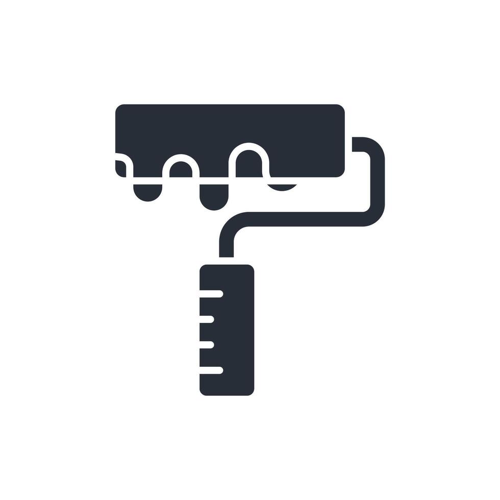 paint roller icon. .Editable stroke.linear style sign for use web design,logo.Symbol illustration. vector