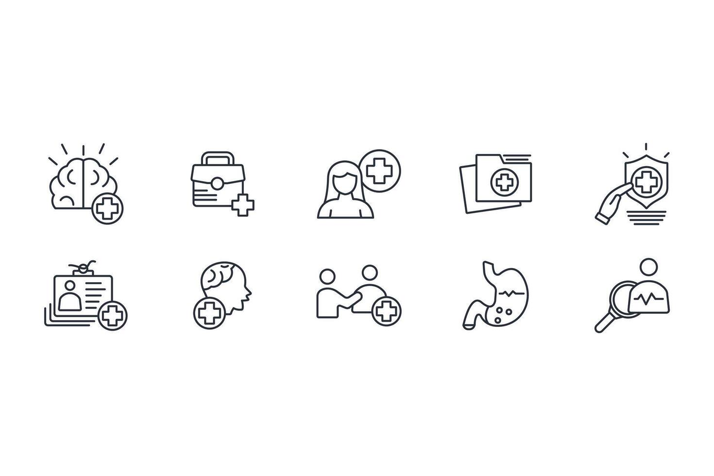Healthcare and medical icon set..Editable stroke.linear style sign for use web design,logo.Symbol illustration. vector