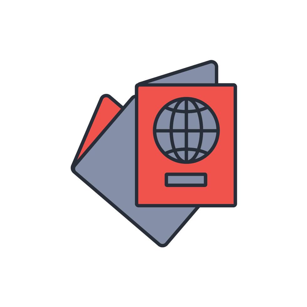Passport icon. .Editable stroke.linear style sign for use web design,logo.Symbol illustration. vector