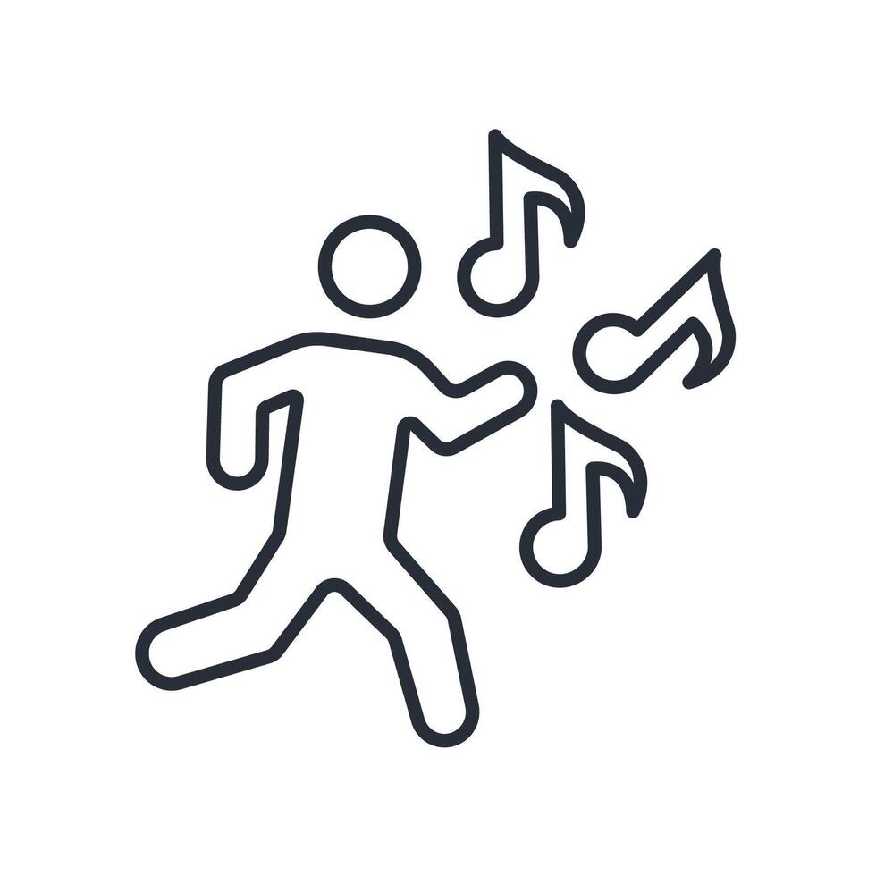 silly dance icon. .Editable stroke.linear style sign for use web design,logo.Symbol illustration. vector