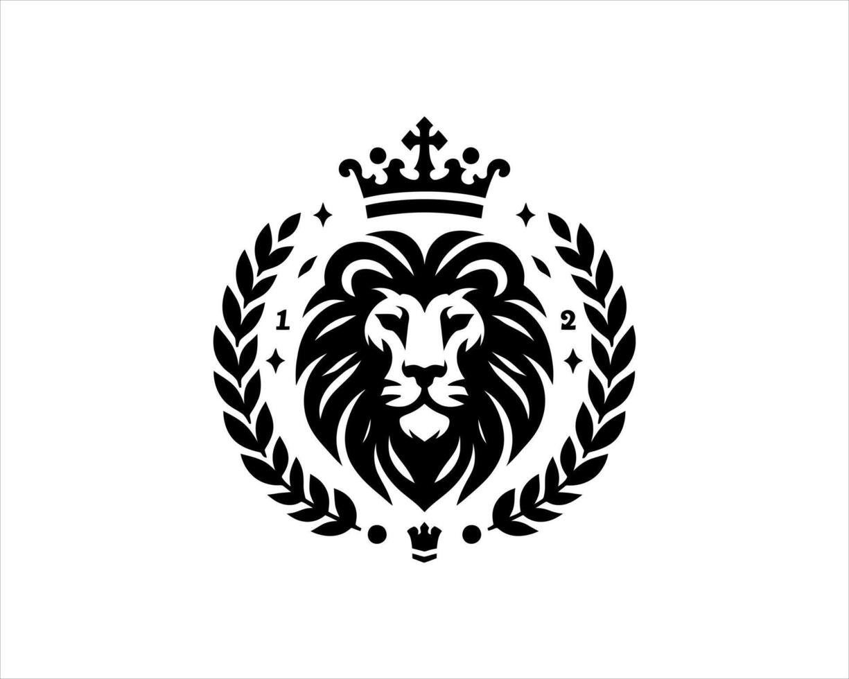 Lion head logo design vector