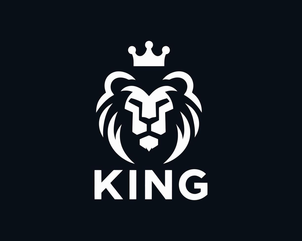 The king logo is white and has a crown on it vector