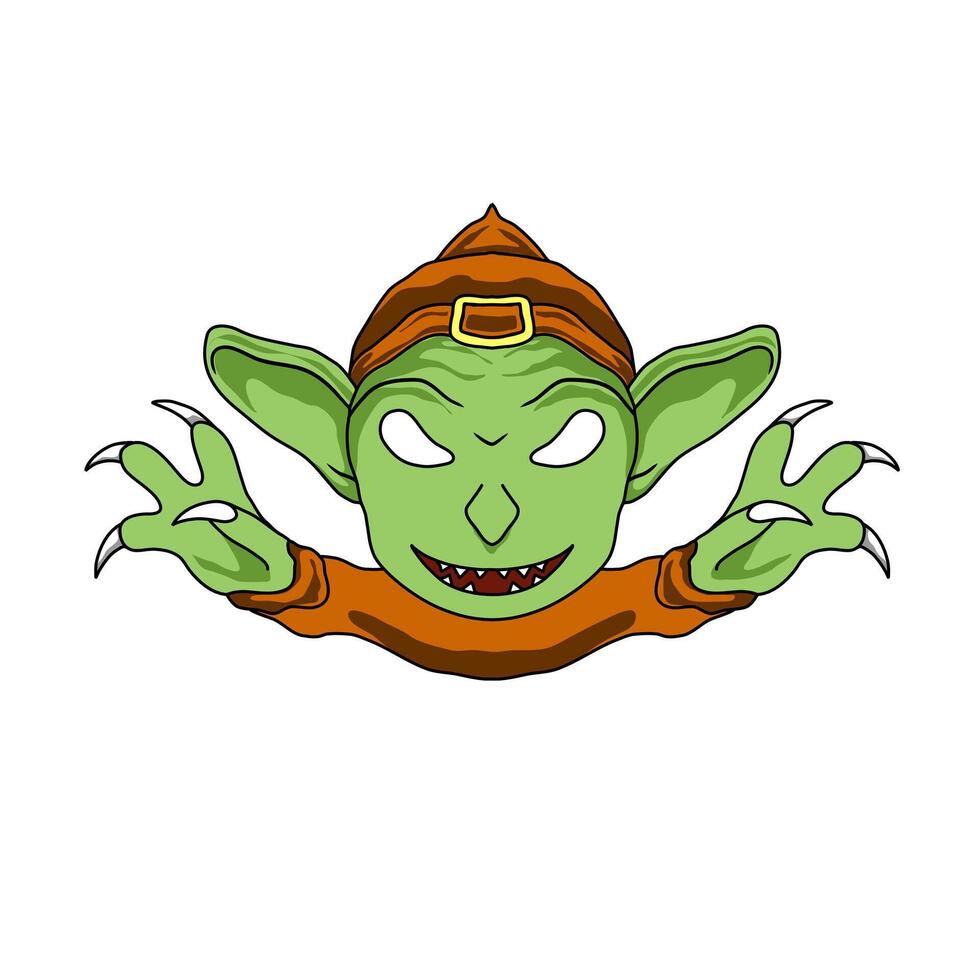 Illustration of goblin, mythological creature and widely used for Halloween costume vector