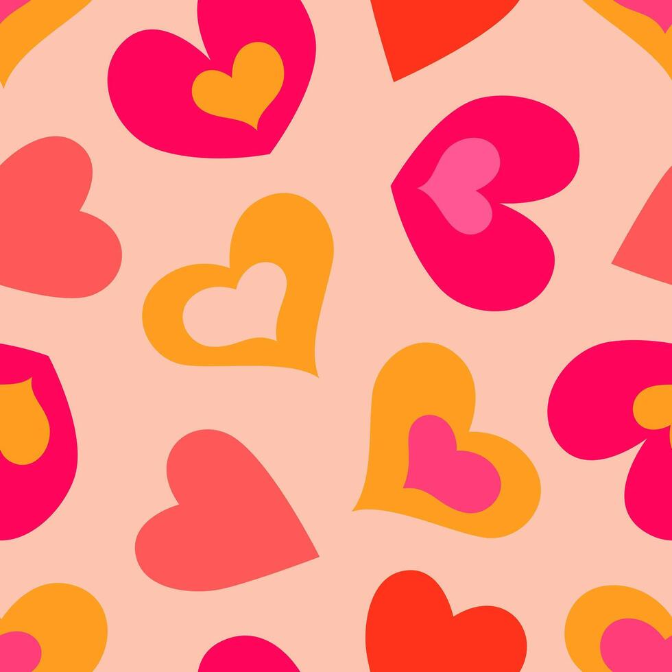 Seamless pattern of hearts. Symbol of love. Festive illustration for Valentine's Day. Suitable for backgrounds, wrapping paper, textile, postcard, poster. vector