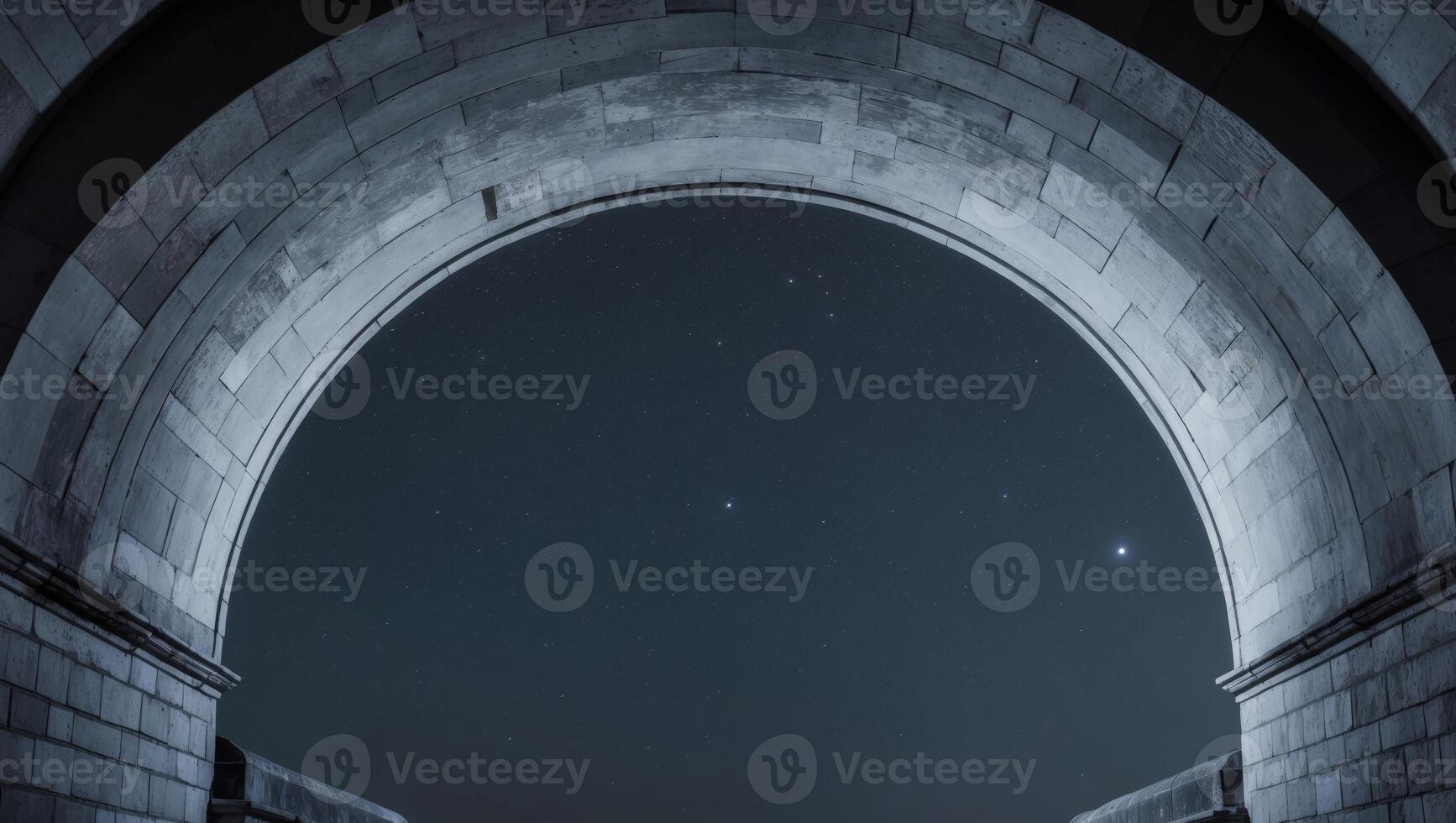 A photo of a bridge with a star in the sky