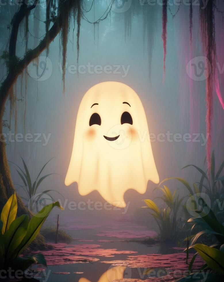 A ghost in the swamp with a smile on its face photo