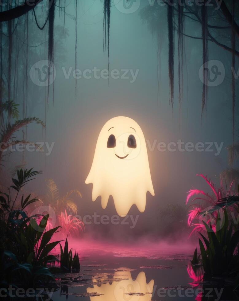 A ghostly ghost floating in the water photo