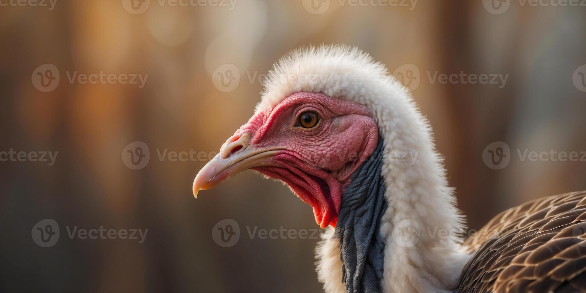 A close up of a turkey with a red beak photo