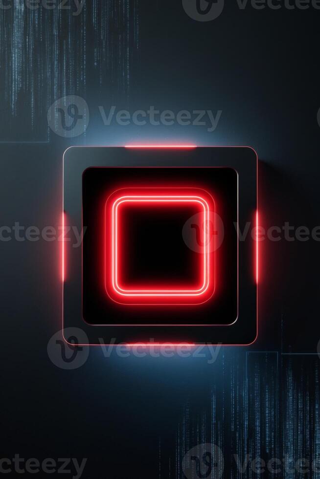 A red and blue glowing square on a dark background photo