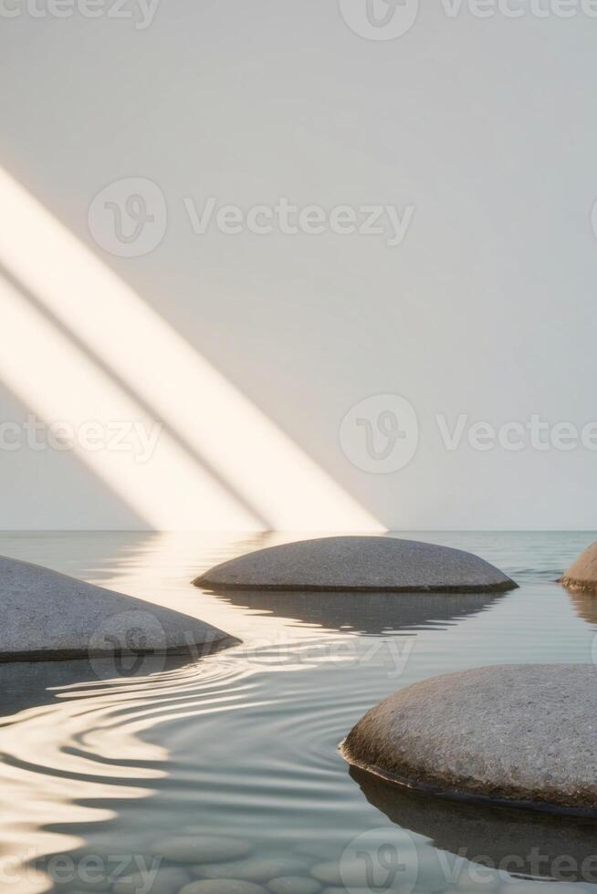 Zen stones in the water photo