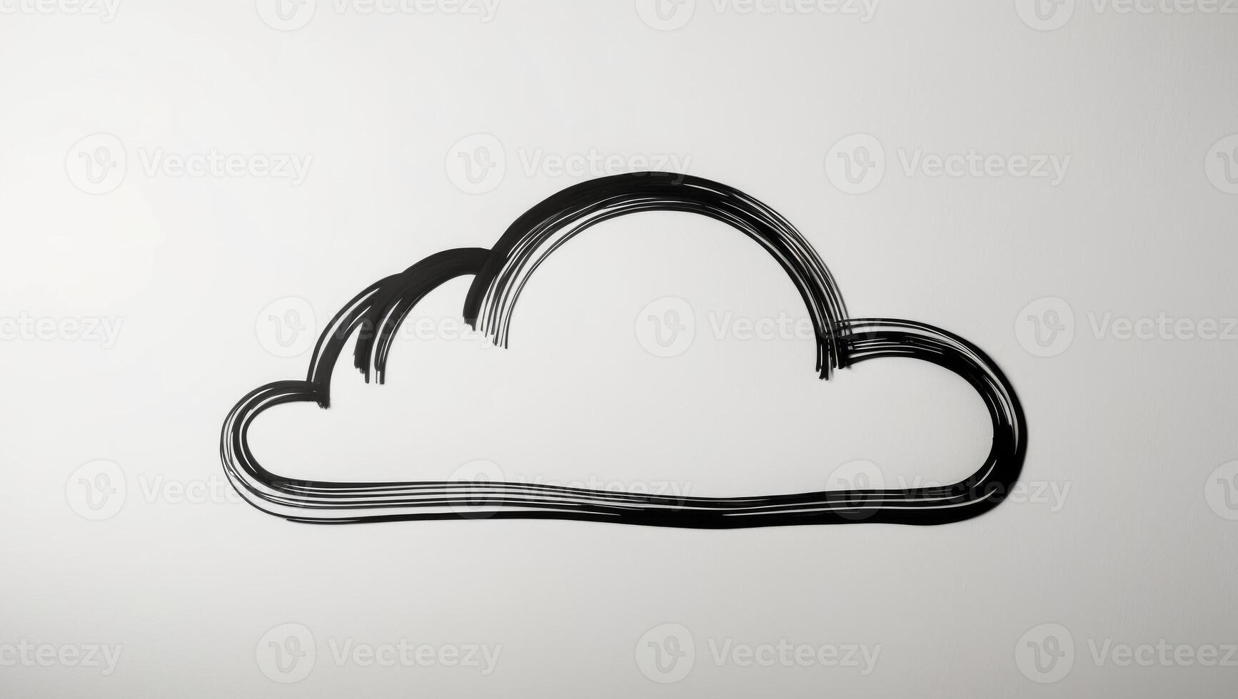 A drawing of a cloud on a white background photo