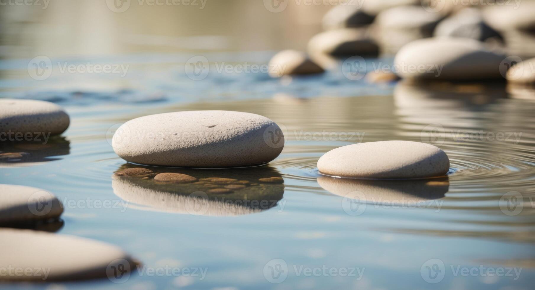 Pebbles in the water photo