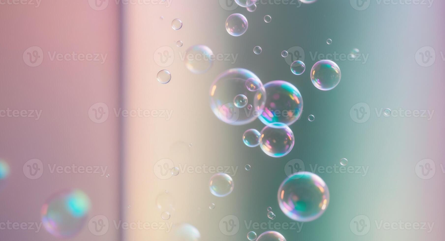 Soap bubbles on a colorful background photo