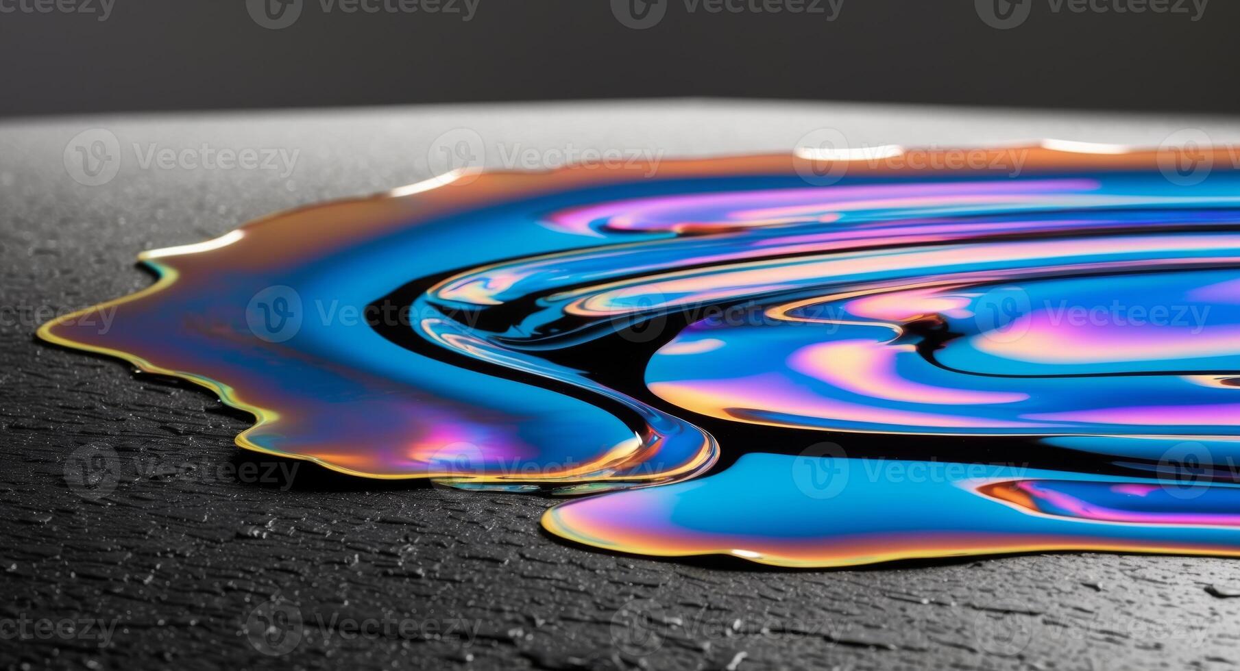 A close up of a liquid with a rainbow color photo