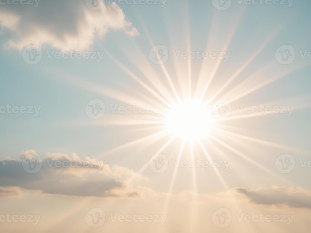 The sun is shining brightly in the sky photo