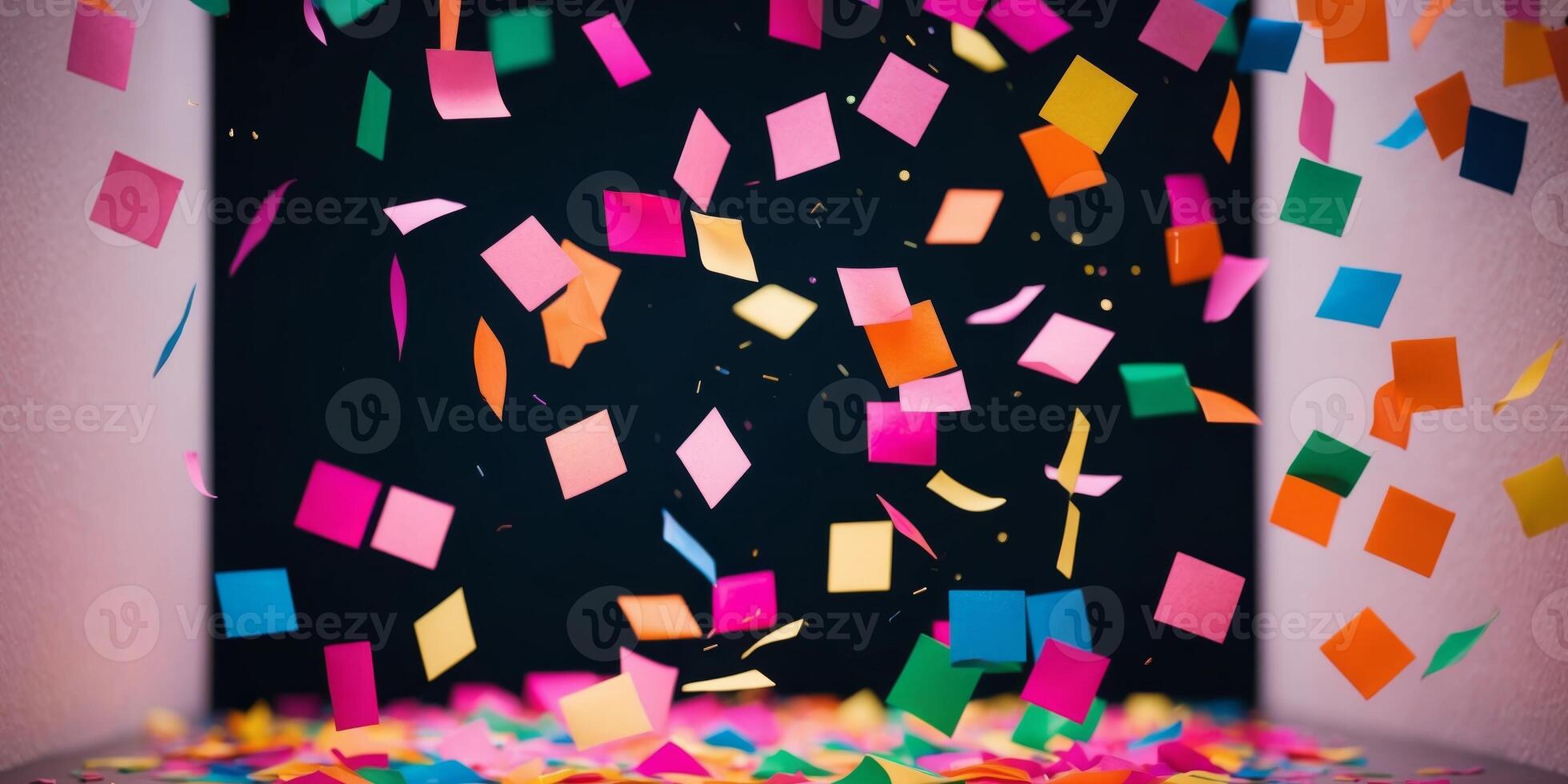 Confetti falling from the ceiling in a room photo