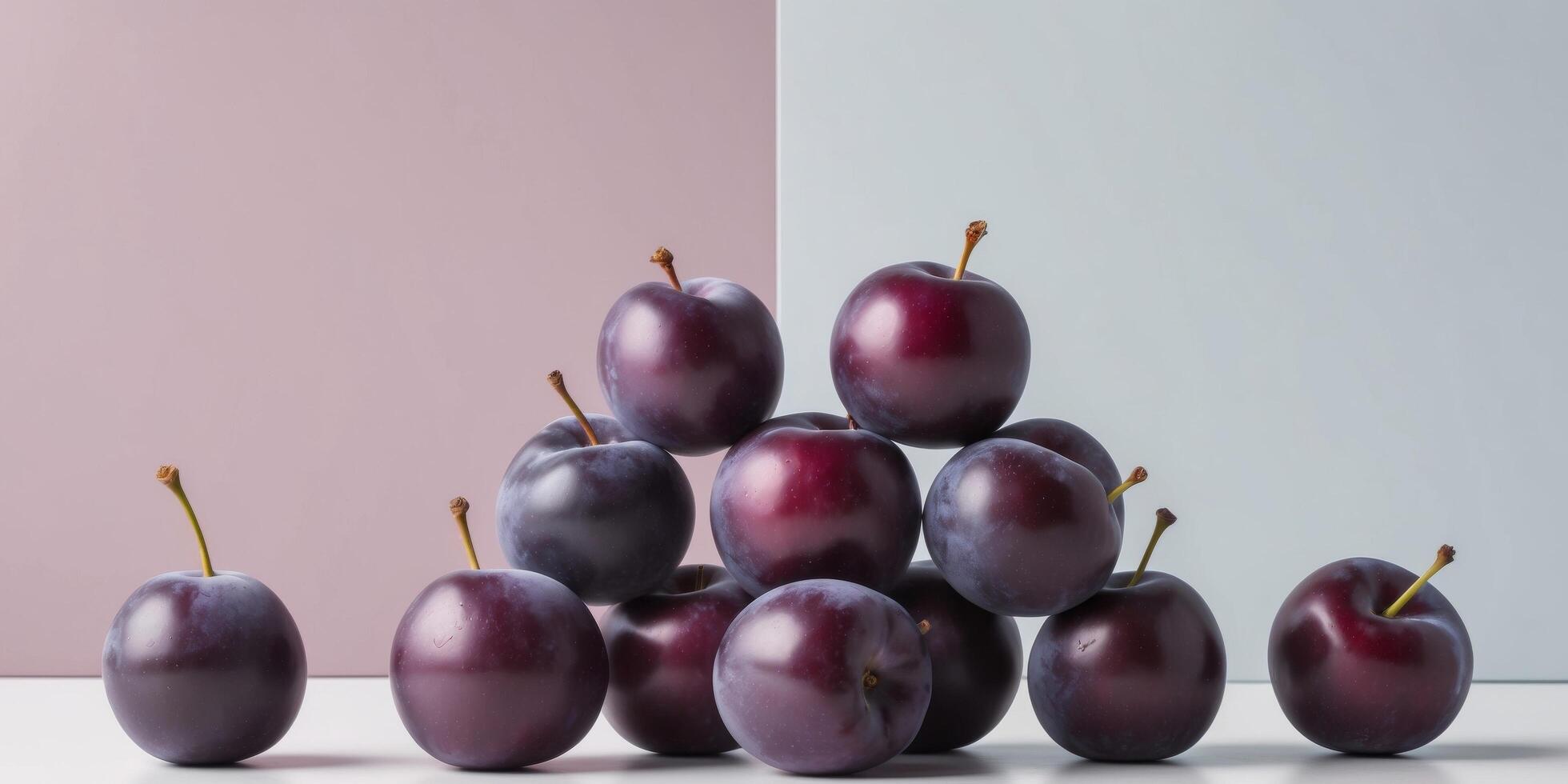 A pile of plums on a table photo