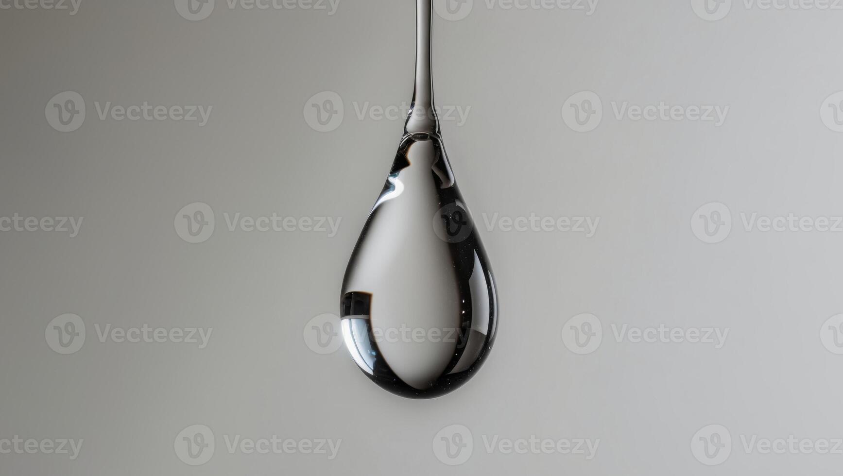 A drop of water hanging from a chain photo