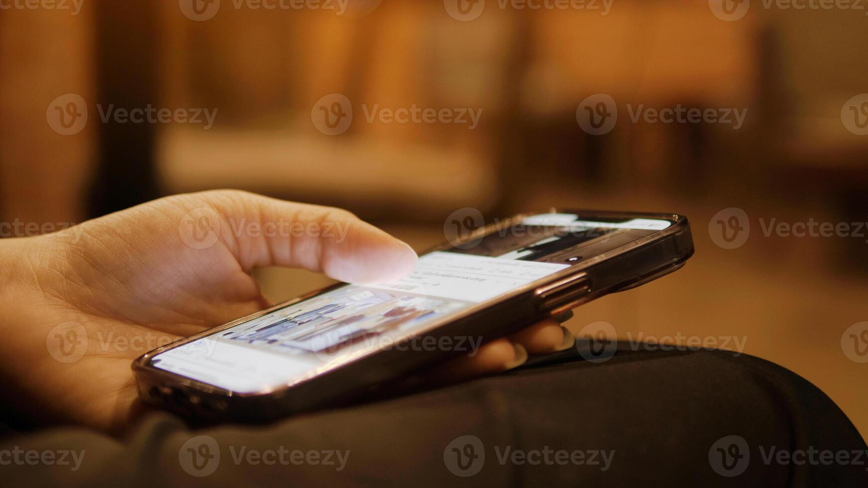 Smartphones and online communication, social media, online work, online meetings and online shopping photo