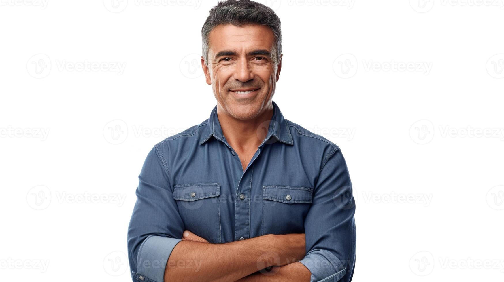 A man with his arms crossed and smiling photo