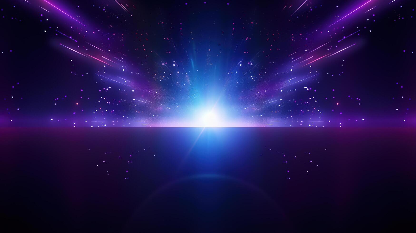Abstract background with bright light and stars photo