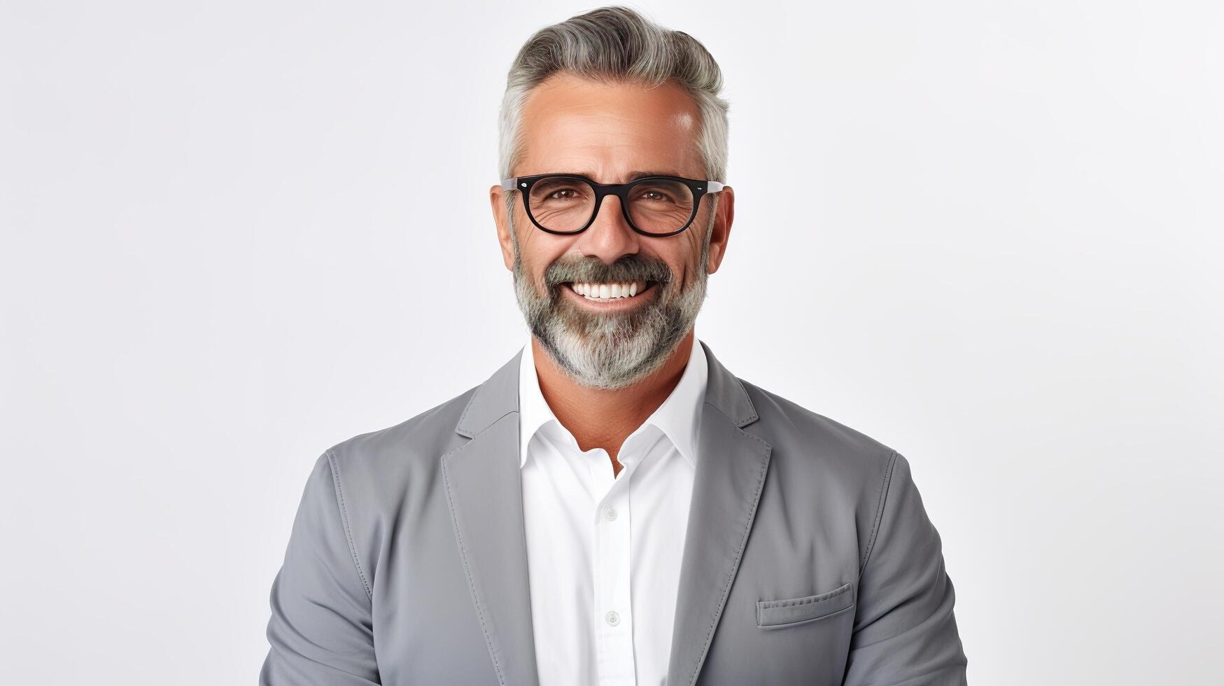 A man with a beard and glasses photo