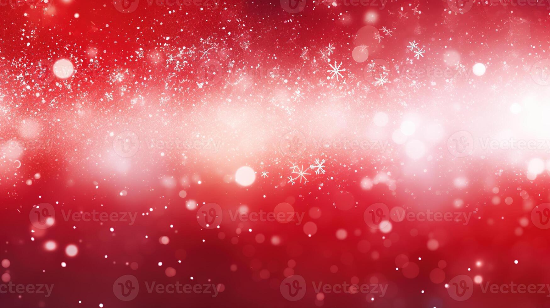 Red christmas background with snowflakes photo