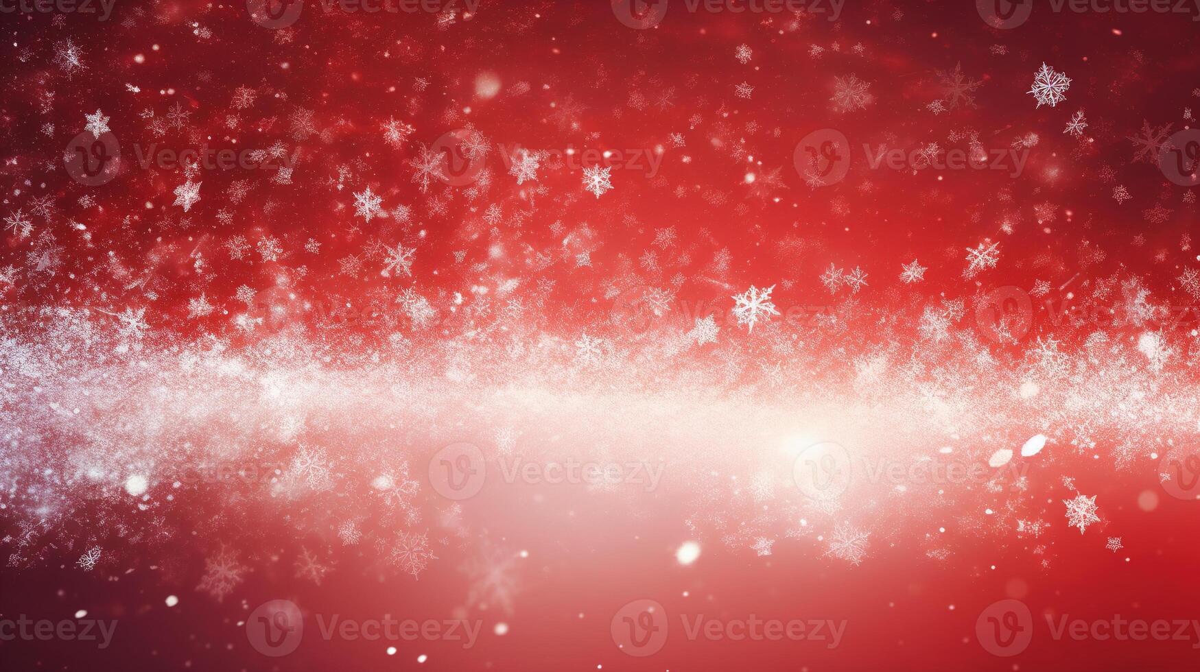 Snowflakes falling on a red background photo