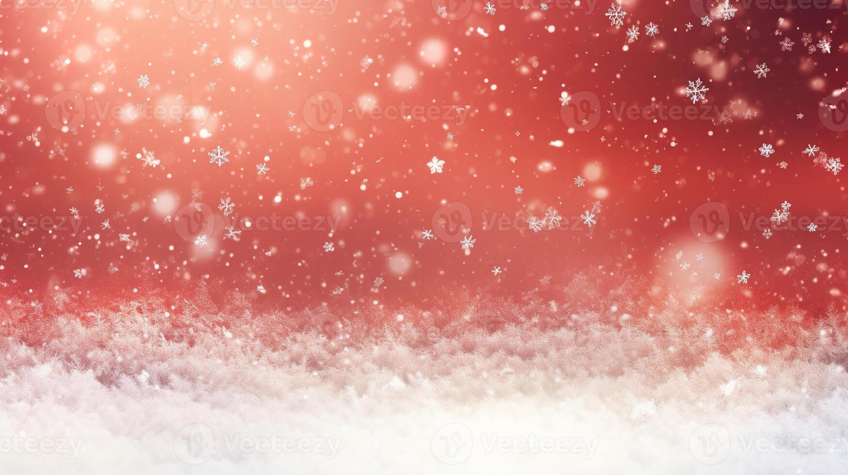 Christmas background with snowflakes and red light photo