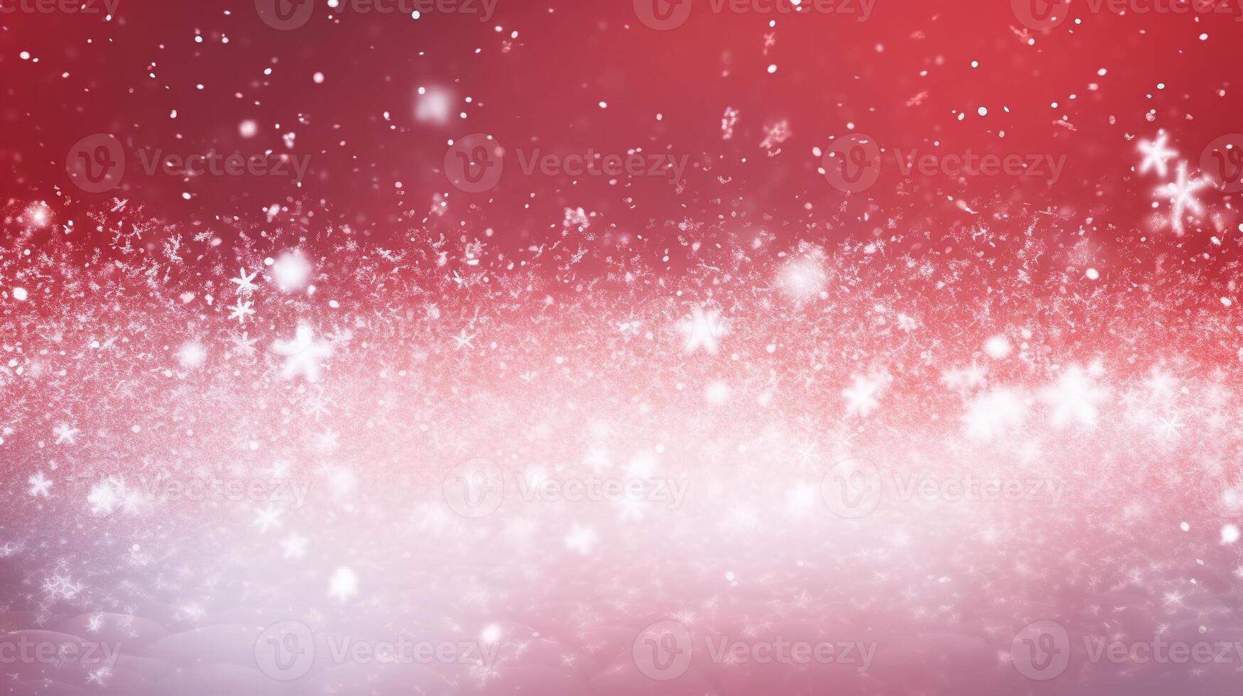 A red and white background with snow falling photo