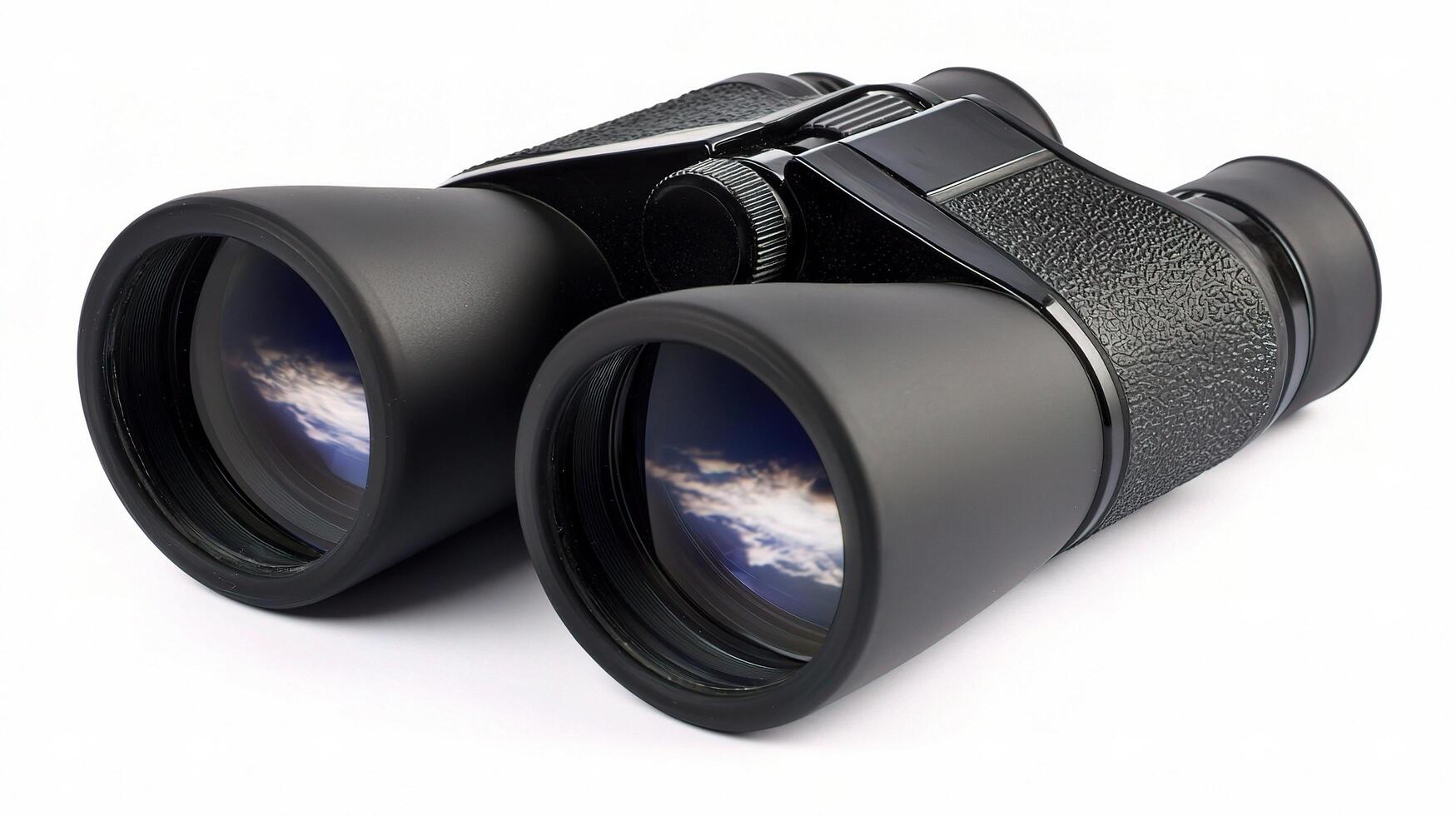 Binoculars on white background photo