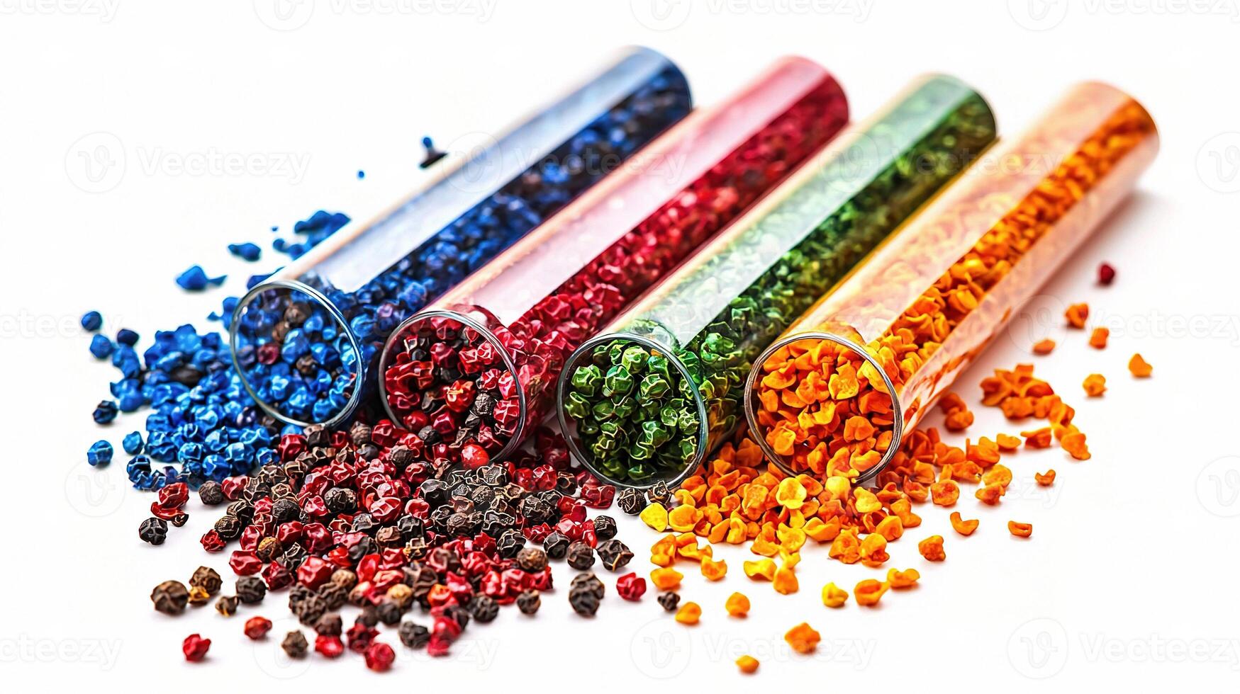 Colorful powder in tubes photo