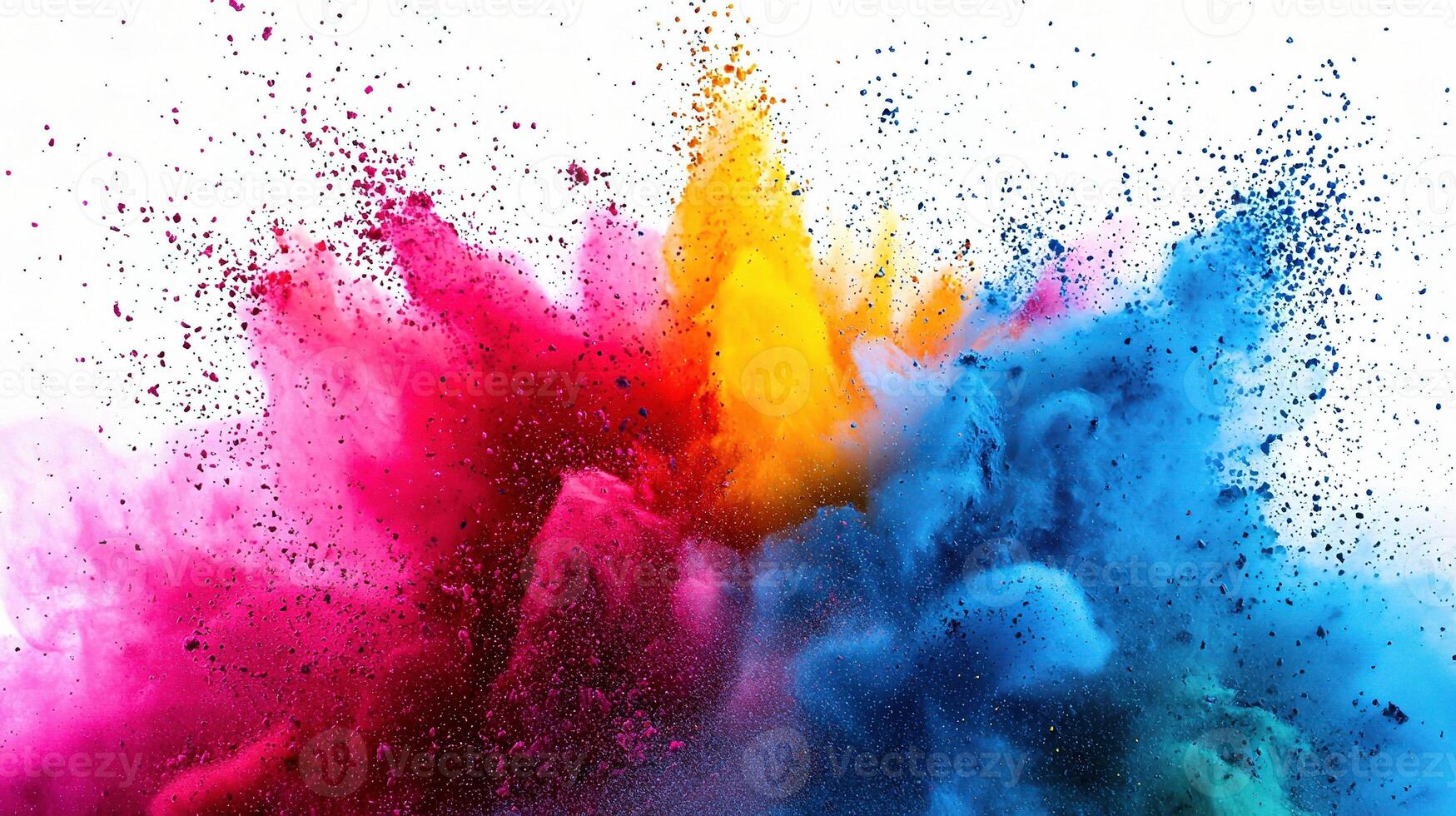 Colorful powder exploding in the air photo