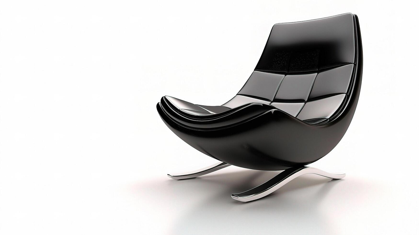 A modern black chair with a curved back photo