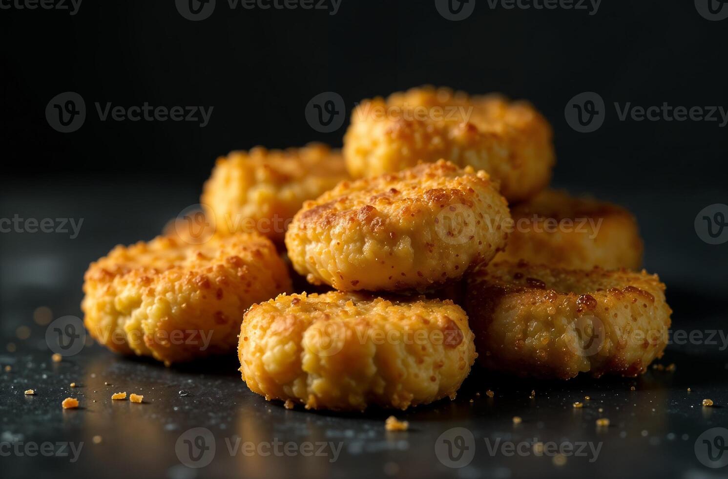 Chicken nuggets on dark background, photo food restaurant menu