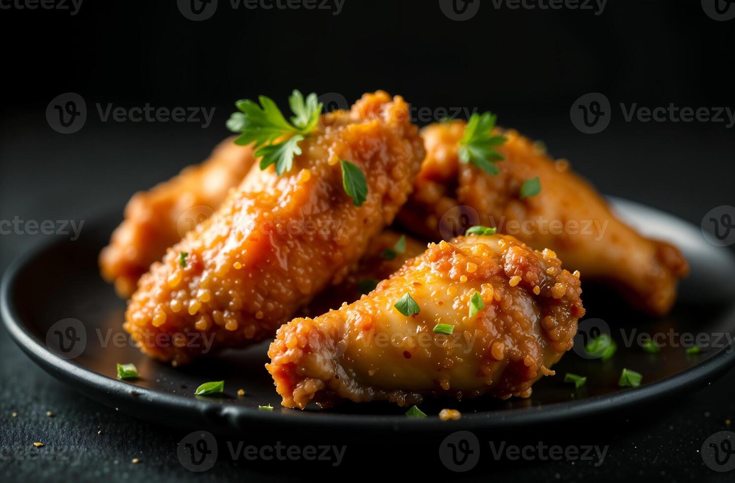 Chicken wings on dark background photo food restaurant menu