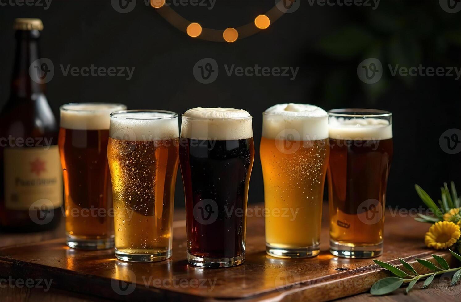 Glass mug chill beer on dark background. Drink photo bar restaurant