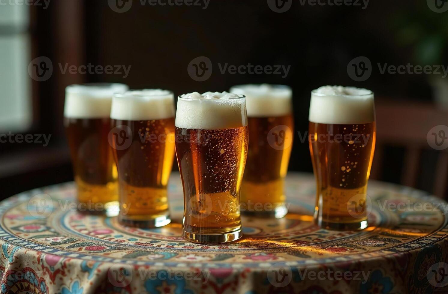 Glass mug of cold beer on dark background. Drink photo bar restaurant