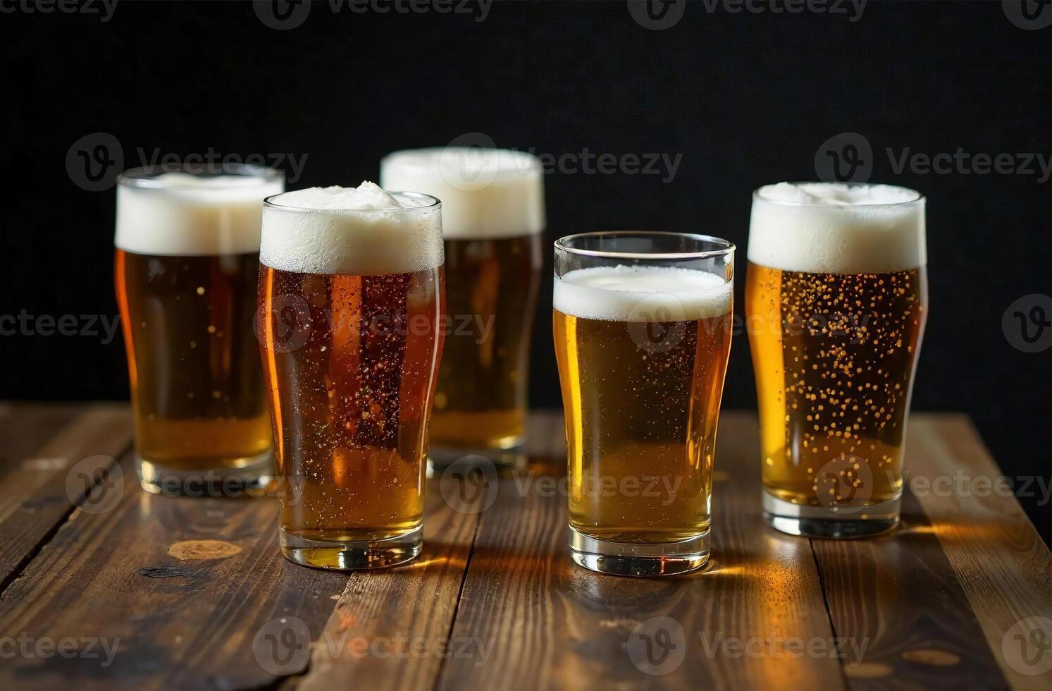 Glass mug of foam beer on dark background. Drink photo bar restaurant