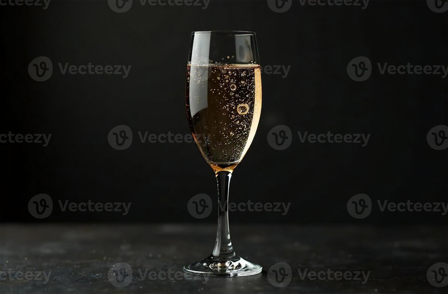Glass of champagne on dark background. Drink photo bar chilly restaurant