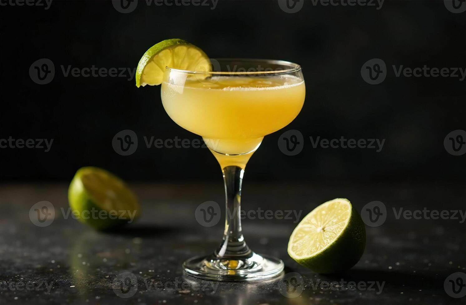 Glass chill margarita dark background. Drink photo bar restaurant