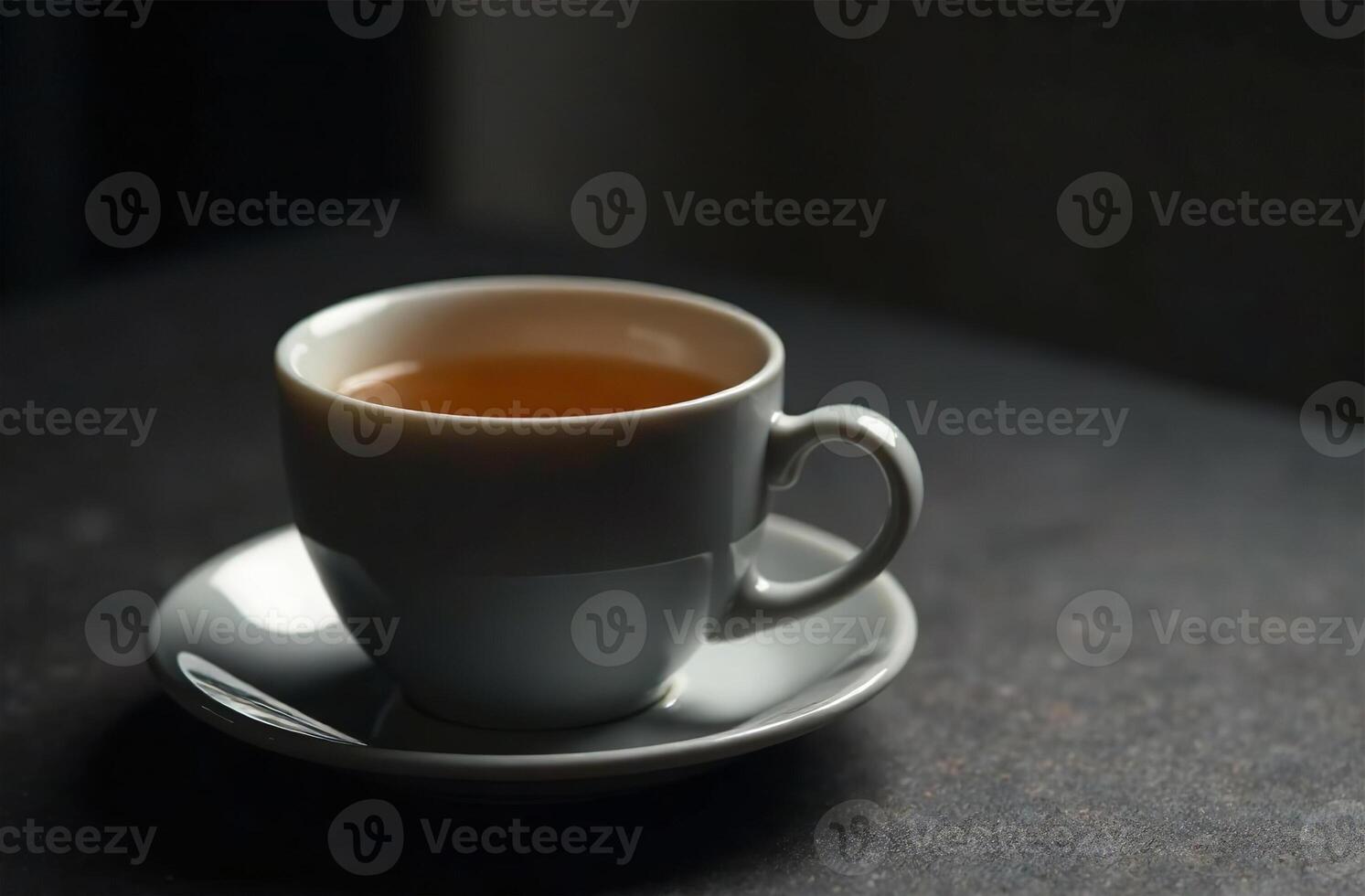 Glass mug tea on warm dark background drink for restaurant menu photo