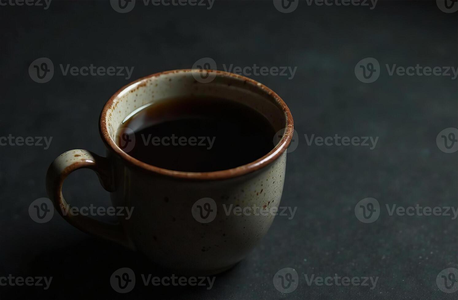 Glass mug tea on dark background, drink for restaurant warm menu photo