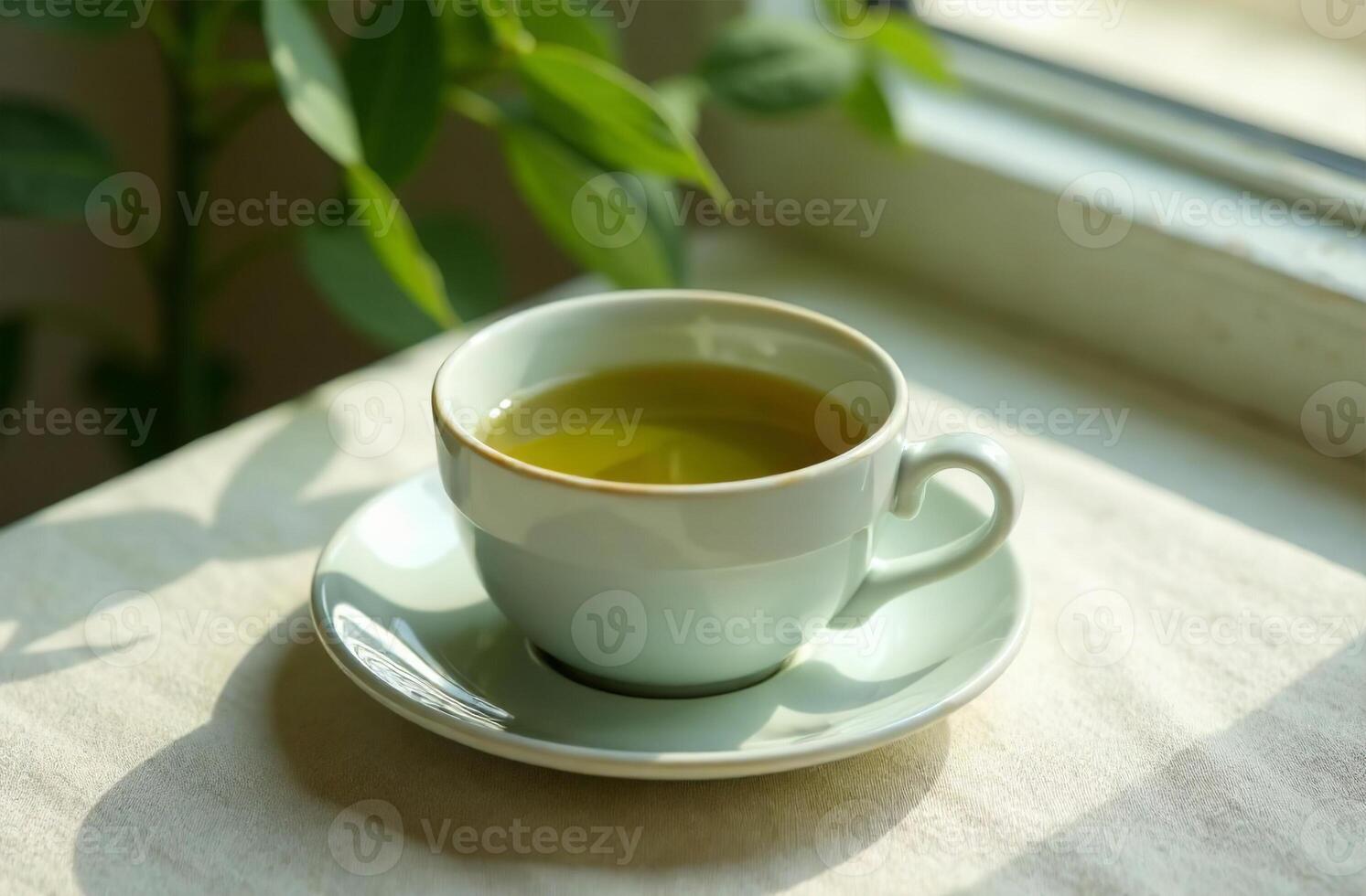Glass mug tea on light background, drink for restaurant hot menu photo