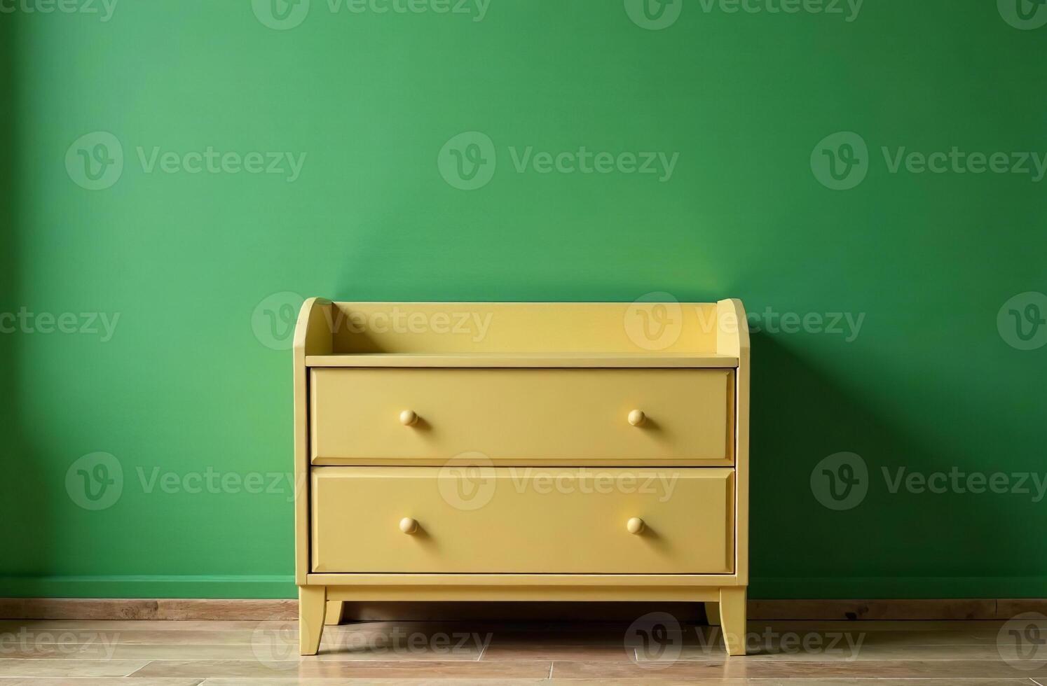Modern interior of children room green color, playroom in cosh house photo