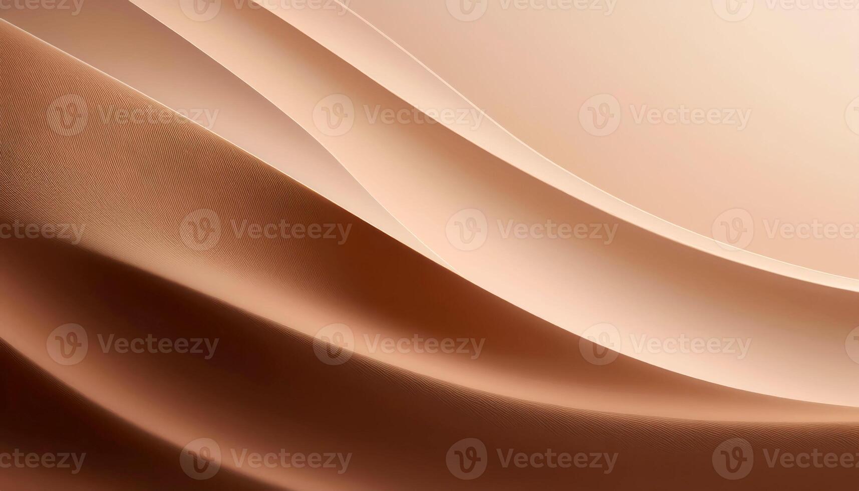 Abstract beige curves and textures on minimalist gradient background photo