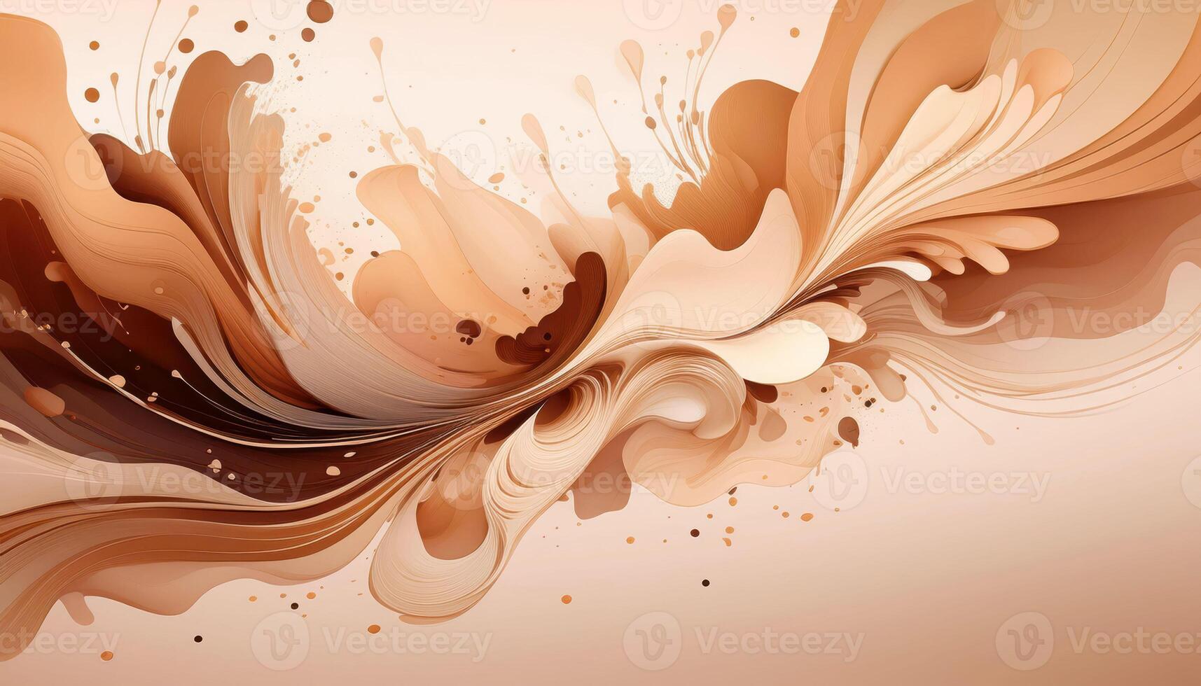 Abstract waves in earth tones dynamic flow of curved shapes and layers photo